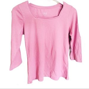 CLEO PETITES Tee/Top With 3/4 Length Sleeves Blush Pink Size Small Petite